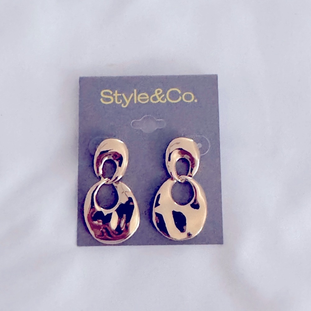 Style & Co. Gold Abstract Drop Earrings